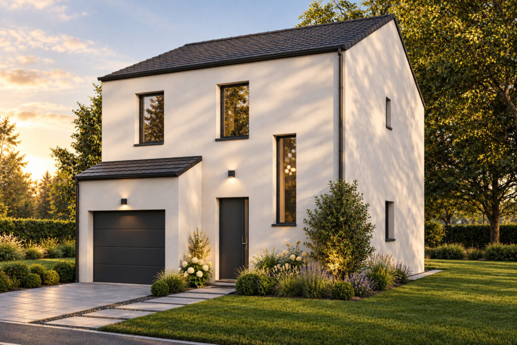 Maison à) étage avec garage